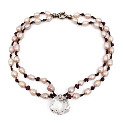 Granat Perlen Collier | DTCO1
